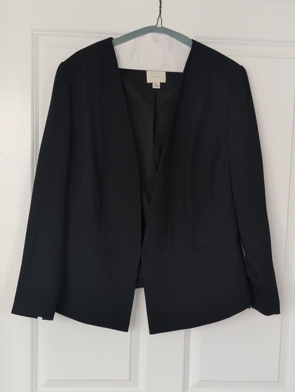 Sejour Black Open-Front Tailored Blazer